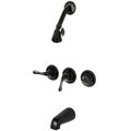 Furnorama Yosemite Three Handle Tub Shower Faucet; Oil Rubbed Bronze FU753379